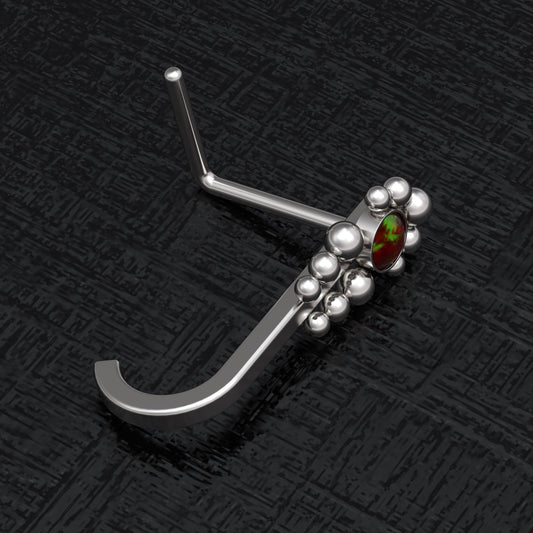 Nose Hoop With Stud Surgical Steel - TitaniumFashion