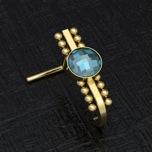 Surgical Steel Nose Hoop With Stud - TitaniumFashion