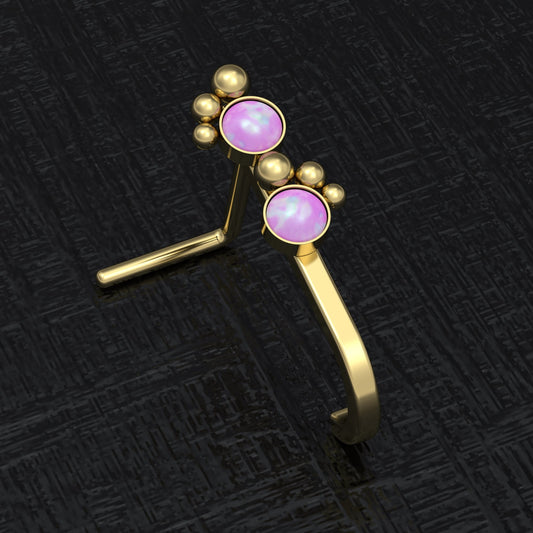 Nose Ring Stud Opal - TitaniumFashion