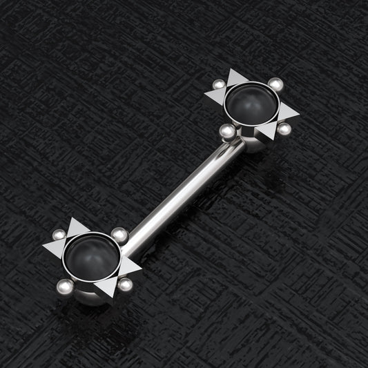 Onyx Nipple Piercing Surgical Steel - TitaniumFashion