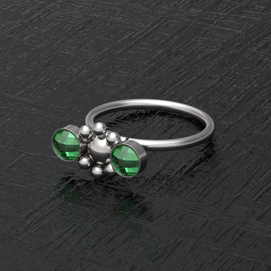 Surgical Steel Nose Hoop CZ - TitaniumFashion