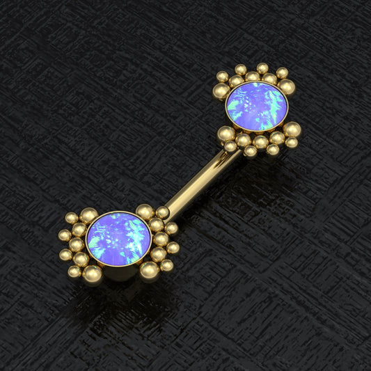 Nipple Ring Barbell Opal - TitaniumFashion