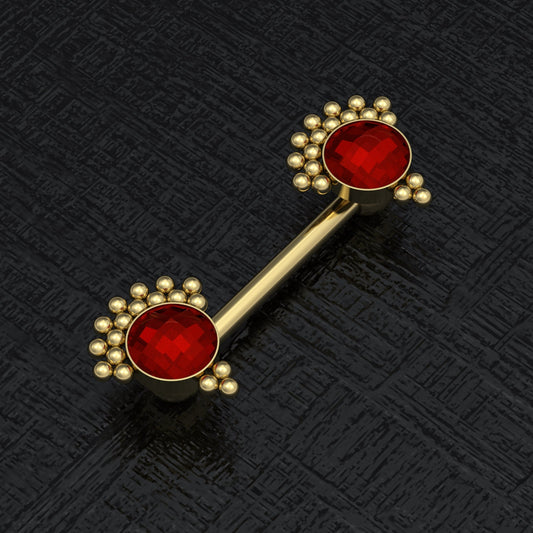 CZ Nipple Piercing Surgical Steel - TitaniumFashion