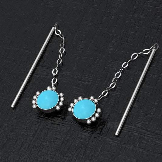 Turquoise Drop Earrings - TitaniumFashion
