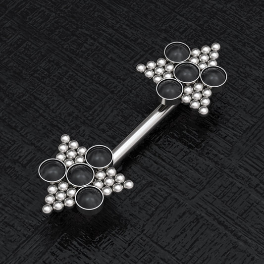 Onyx Nipple Piercing Surgical Steel - TitaniumFashion