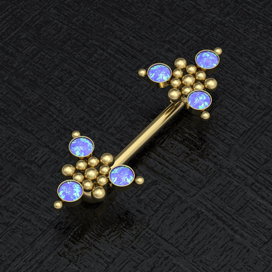 Nipple Ring Barbell Opal - TitaniumFashion