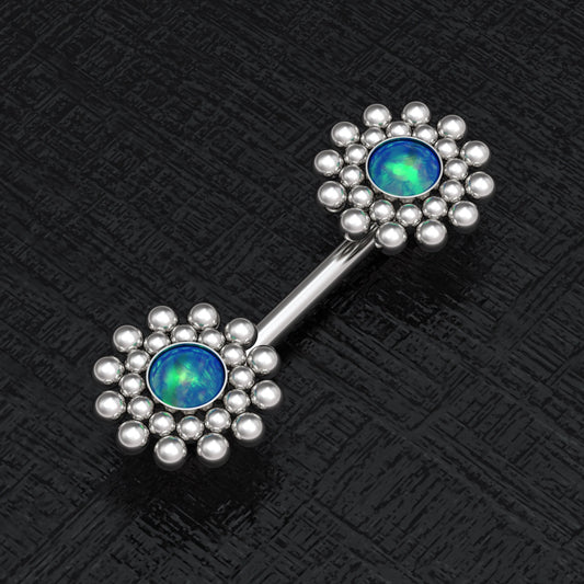 Opal Nipple Piercing Surgical Steel - TitaniumFashion