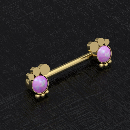Surgical Steel Nipple Ring Opal - TitaniumFashion