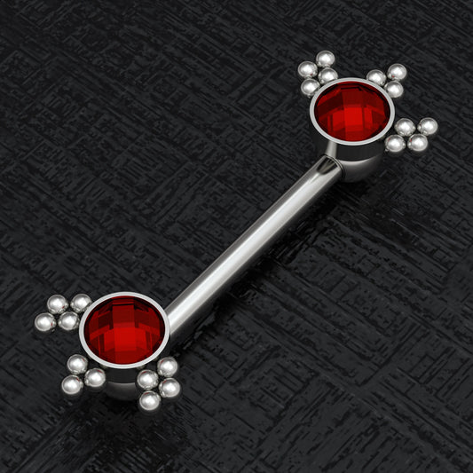 CZ Nipple Barbell Piercing Implant Grade Titanium - TitaniumFashion