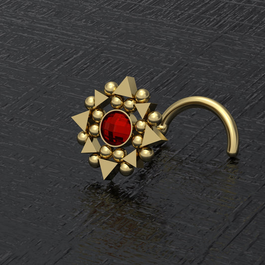 Surgical Steel Nose Screw Stud CZ - TitaniumFashion