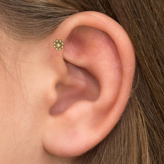 Flat Back Tragus Earring - TitaniumFashion