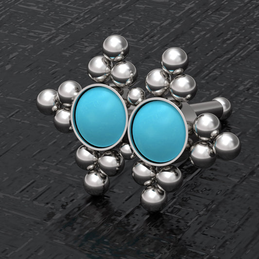 Turquoise Nose Bone Stud Surgical Steel - TitaniumFashion