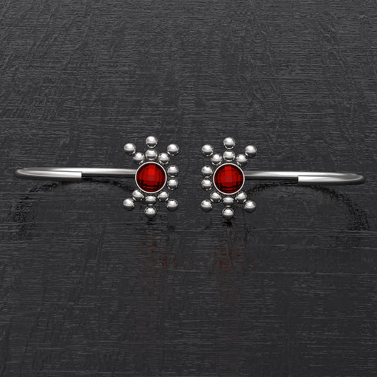 Surgical Steel Open Hoop Earrings CZ - TitaniumFashion