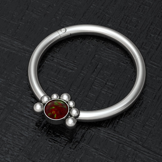 Titanium Nipple Ring Opal - TitaniumFashion
