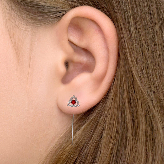 CZ Stud Earrings Surgical Steel - TitaniumFashion