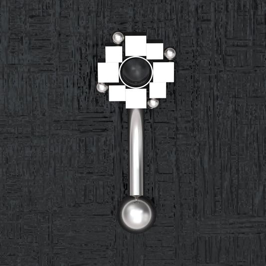 Onyx Eyebrow Jewelry Surgical Steel - TitaniumFashion