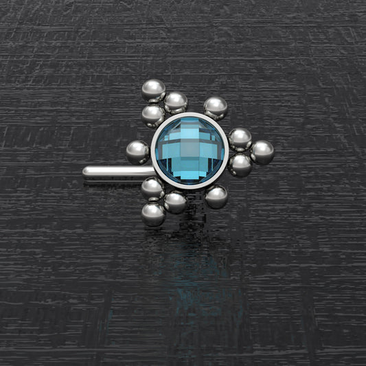 CZ Nose Bone Stud Titanium - TitaniumFashion