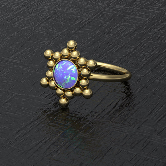 Opal Nose Ring Surgical Steel - TitaniumFashion