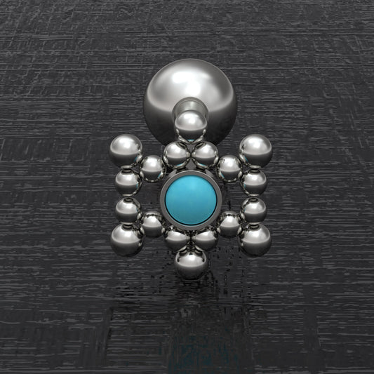 Titanium Tongue Ring Turquoise - TitaniumFashion