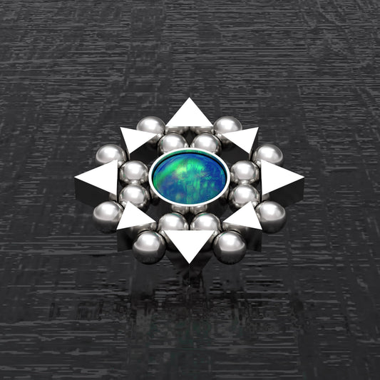 Opal Dermal Jewelry Surgical Steel - TitaniumFashion