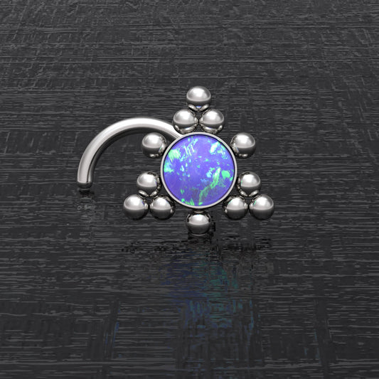 Surgical Steel Nose Screw Stud Opal - TitaniumFashion
