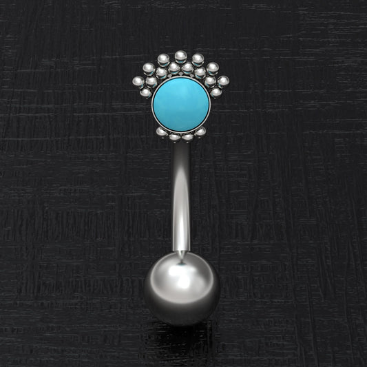 Titanium Belly Button Ring Turquoise - TitaniumFashion