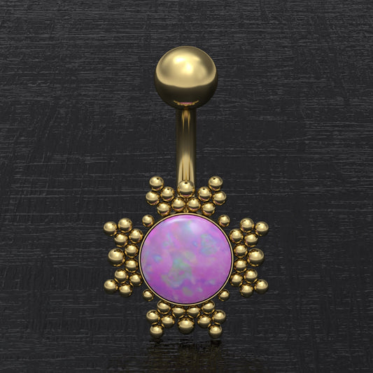 Opal Belly Button Ring Surgical Steel - TitaniumFashion