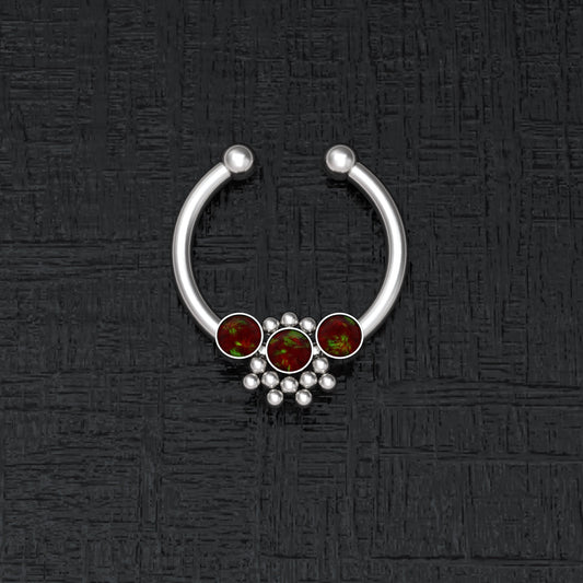 Fake Nose Ring Opal - TitaniumFashion