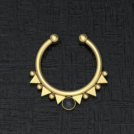 Fake Septum Ring Onyx - TitaniumFashion
