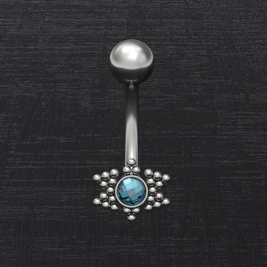 Titanium Belly Button Ring CZ - TitaniumFashion
