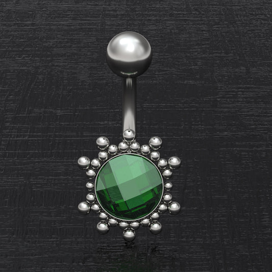 Titanium Belly Ring CZ - TitaniumFashion