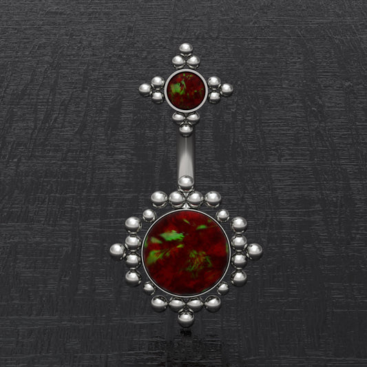 Opal Belly Ring Titanium - TitaniumFashion