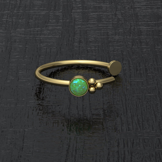 Fake Nose Ring Opal - TitaniumFashion