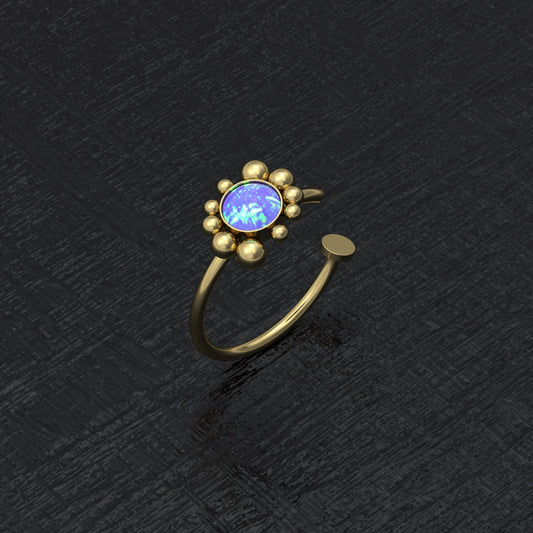 Surgical Steel Fake Nose Ring Opal - TitaniumFashion