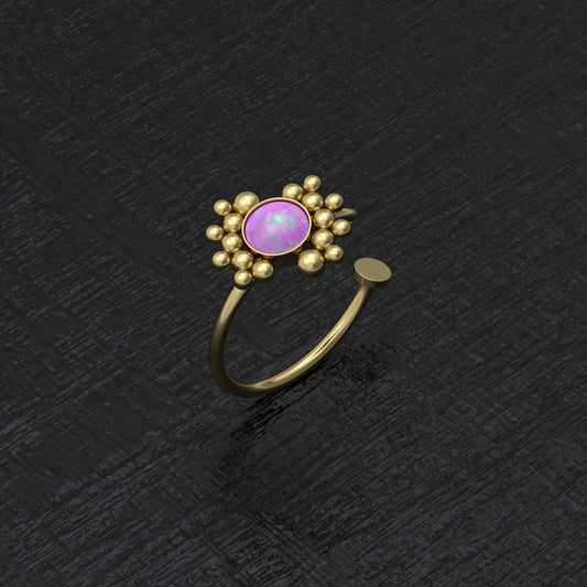 Fake Nose Ring Opal - TitaniumFashion