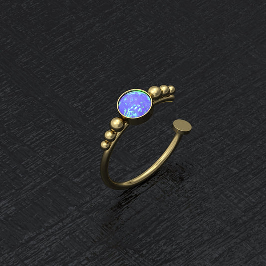 Fake Nose Ring Opal - TitaniumFashion