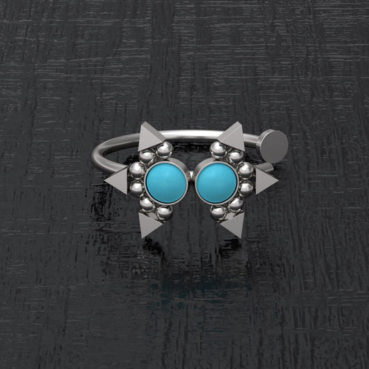 Fake Nose Ring Turquoise - TitaniumFashion