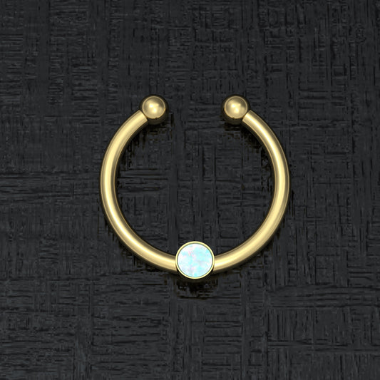 Fake Nose Ring Opal - TitaniumFashion