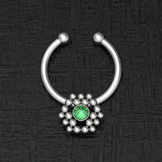Fake Nose Ring Hoop CZ - TitaniumFashion