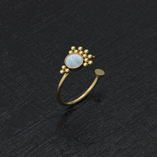 Surgical Steel Fake Nose Ring Opal - TitaniumFashion