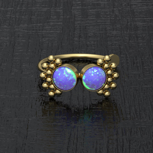 Surgical Steel Fake Nose Ring Opal - TitaniumFashion