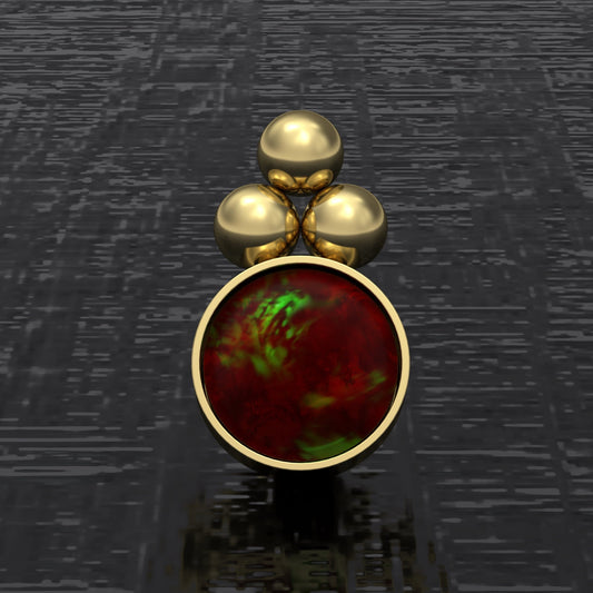 Surgical Steel Dermal Top Opal - TitaniumFashion