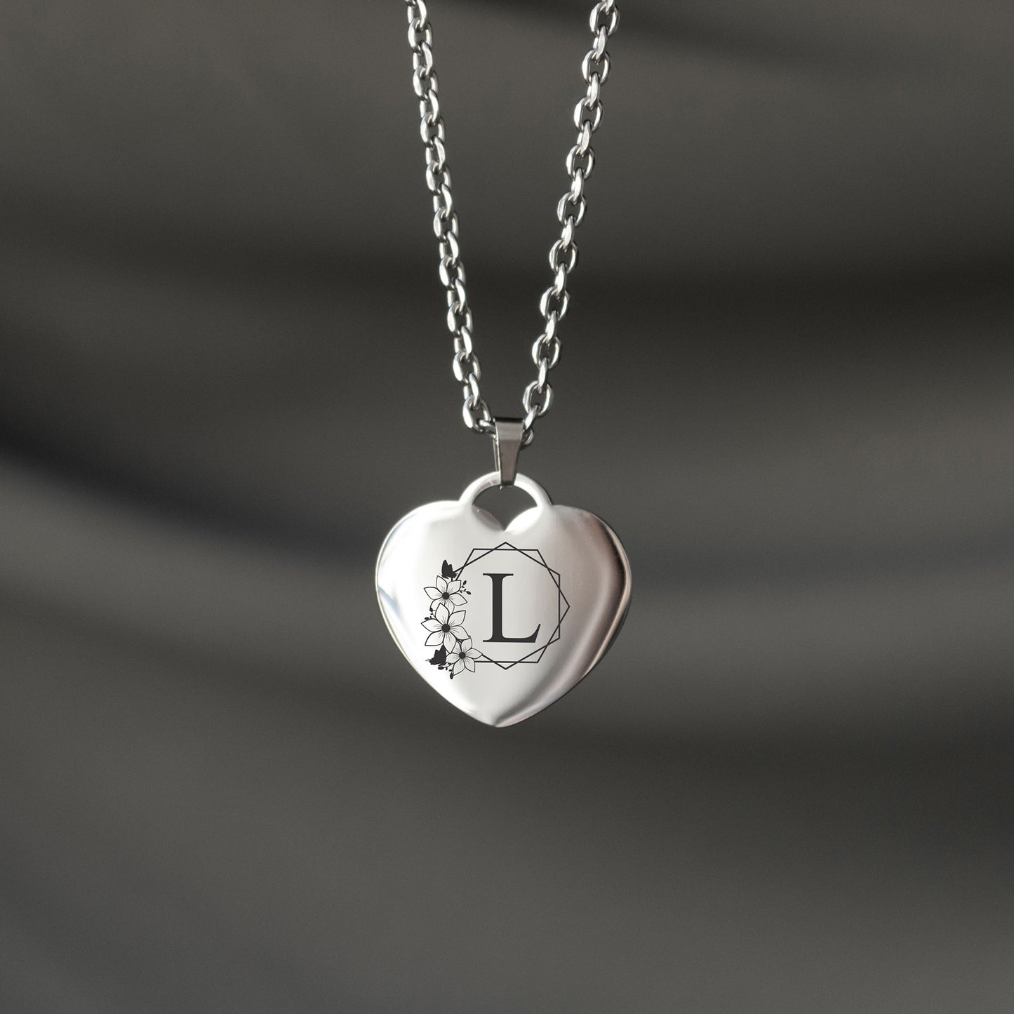 Initial Charm Necklace – Personalized Engraved Jewelry