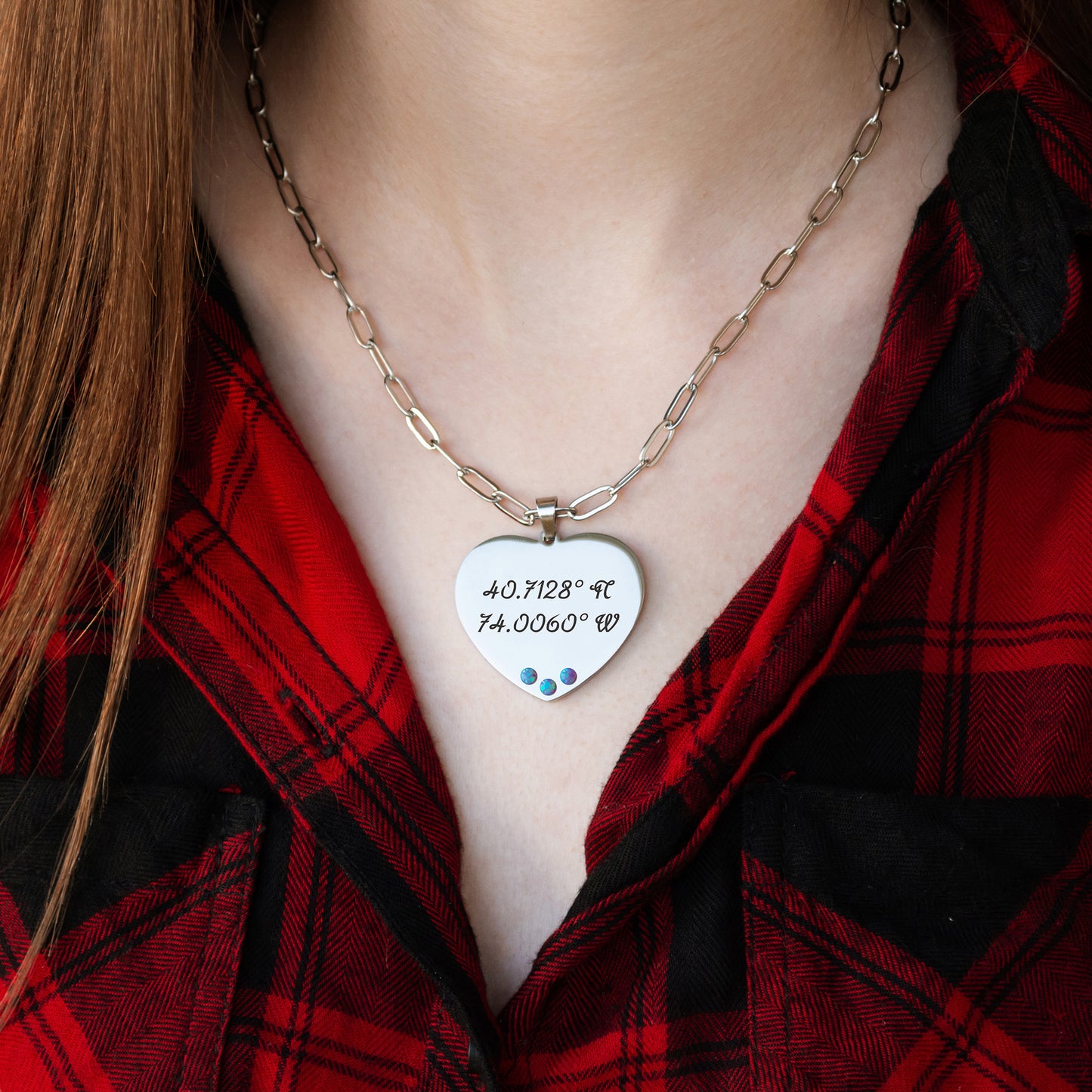 Engraved Coordinates Necklace – Custom Stainless Steel Jewelry