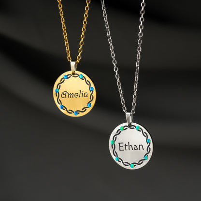 Engraved Text Necklace – Custom Name or Quote Jewelry