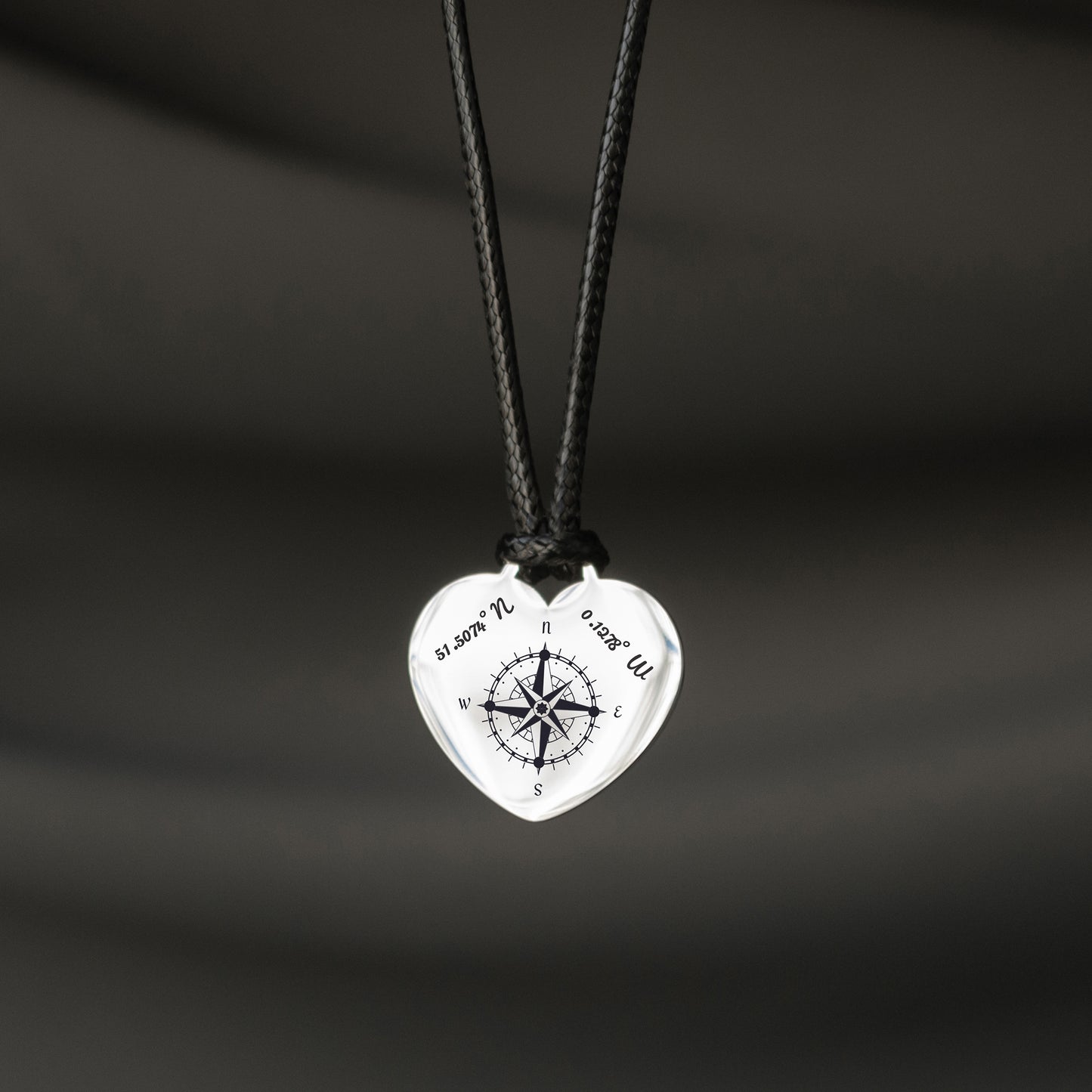 Custom Engraved Compass Necklace – Coordinates Jewelry