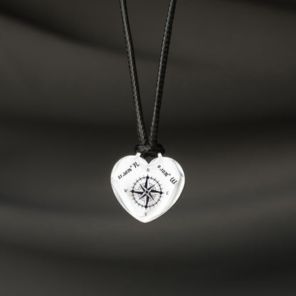 Custom Engraved Compass Necklace – Coordinates Jewelry