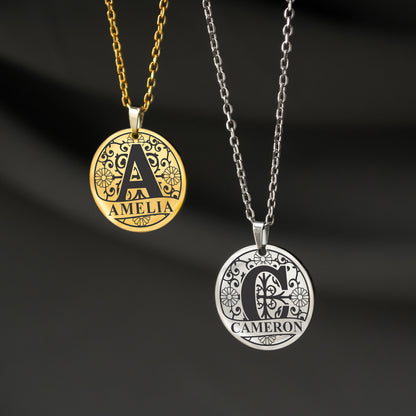 Initial Charm Necklace – Personalized Engraved Jewelry