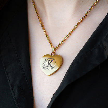 Custom Letter Necklace – Engraved Monogram Pendant