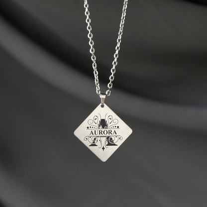 Custom Monogram Necklace – Engraved Initial Pendant